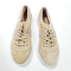 Kaanas Cream Suede Stripe Perugia Lace-Up Sneakers - Women's Size 9